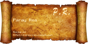 Paray Rea névjegykártya